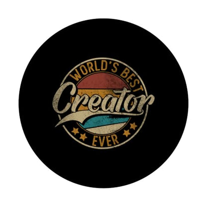 Worlds Best Creator | Vlogger Influencer | Blogger PopSockets Adhesive PopGrip - style: Adhesive PopGrip
