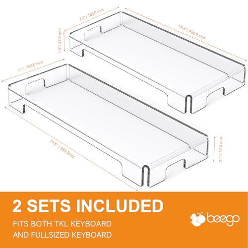 BEEGO Mechanical Computer Keyboard Cover - 2PCS Clear Acrylic Keyboard Cover Keyboard Dust Cover Mechanical Keyboard Cover Full Size Keyboard Protector - color: Clear, size: 2 PCS