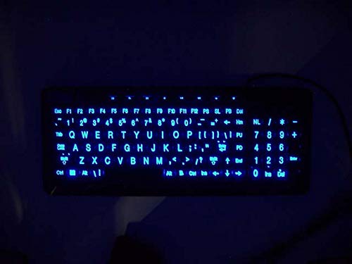 iMBAPrice Large Font Print USB LED Backlit Keyboard, Orange and Blue (IMBA-LOB-BKB) - color: black;blue