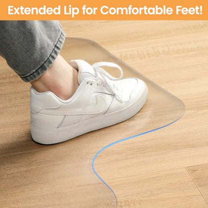 Yecaye Desk Chair Mat for Hardwood Floor, Office PVC Computer Chair Mat, Floor Protector for Rolling Chairs (Transparent, 48" x 60") - size: 48" x 60"