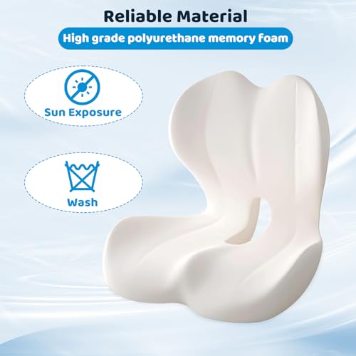 Memory Foma Car Seat Cushion Long Driving, Office Chair Cushions Relief Back Reducing Hips Pain, Driver Support Tailbone Ergonomic Non Slip Hemorrhoid Pillow, Comfort Wheelchair Tailbone Pad