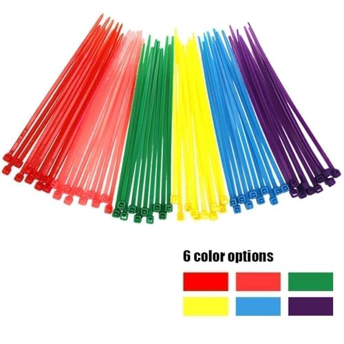 Small 4 inch Multicolor [Zip Cable Tie]s 480pcs Assorted Color for Marking Chickens Legs or Deco Mesh Wreath Supplies Pink,Red, Purple, Yellow, Blue,Green - color: Colorful