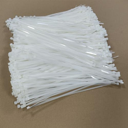 Zip Ties 1000 pcs 8 inch Cable Zip Ties, Premium Plastic Wire Ties with 40 LBS Tensile Strength, UV Resistant Cable Ties, White Nylon Tie Straps - color: White, size: 8 inch ( 4 x 200 mm )