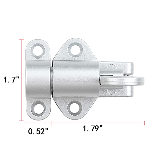 INIRET 2 Packs Self-Closing Latches，Silver Gray Spring Door Lock，Resilient Bolt Latch Aluminum Alloy Safety Automatic Spring Barrel Door Lock with Screws，Used for Wooden Door，Wooden Window and Cabinet - color: Silver Gray
