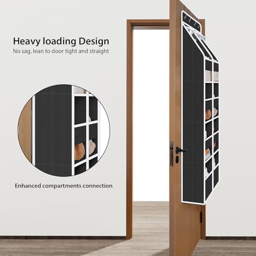 Univivi 5-Shelf Over Door Hanging Organizer Fabric Door Storage for Baby Nursery Nursery Closet Cabinet Wall Mount Hanging Storage Organizers with 8 Deep Pockets and 4 Small PVC Pockets(Black) - color: Black (Upgraded), size: 5 LAYER