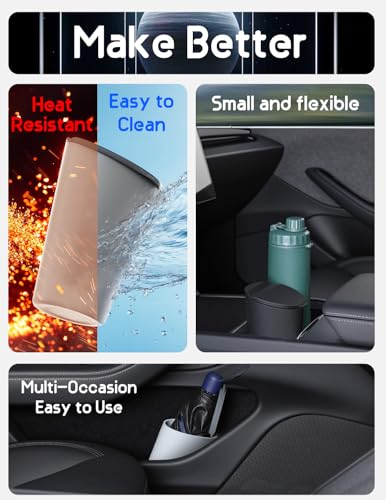 BMZX Car Trash Can with Lid Small Cup Holder Door Pocket Garbage Can Bin Trash Container Fits Auto Home Office, Black 1 Pack - color: Black