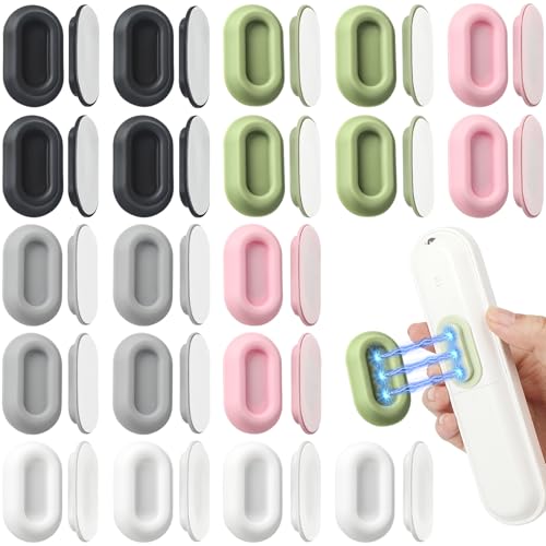 VZZNN 20 Pack Magnetic Remote Control Holder Wall Mount (5 Colors), Self Adhesive TV Remote Holder No Drill for Home Office TV, Fan and Air Conditioner Remote Control
