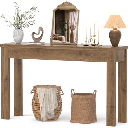 Armocity Console Table, 47" Farmhouse Wood Entryway Table, Sofa Tables Narrow Long Behind Couch, Entry Table for Entrance, Hallway, Living Room, Brown Oak - color: Brown Oak, size: 47"
