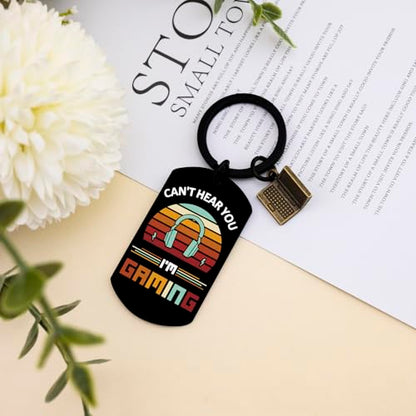 Video Game Keychain for Men Gaming Gift for Game Lovers Birthday Gifts for Boyfriend Cool Gaming Player Gifts for Teenager Husband Funny Gift for Teen Boys