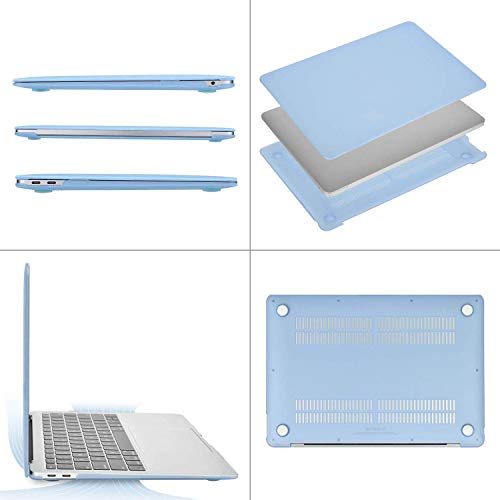 MOSISO Compatible with MacBook Air 13 inch Case M1 2021 2020 2019 2018 Release A2337 A2179 A1932 Touch ID, Plastic Hard Shell Cover&Keyboard Cover for MacBook Air 13.3 inch Case M1, Airy Blue - color: Airy Blue
