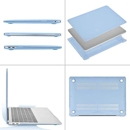 MOSISO Compatible with MacBook Air 13 inch Case M1 2021 2020 2019 2018 Release A2337 A2179 A1932 Touch ID, Plastic Hard Shell Cover&Keyboard Cover for MacBook Air 13.3 inch Case M1, Airy Blue - color: Airy Blue