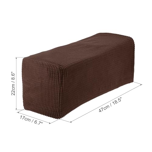 uxcell 2pcs Stretch Armrest Covers for Chairs/Sofas, Couch Arm Covers with Twist Pin, Furniture Protector Slipcovers Brown - color: Brown