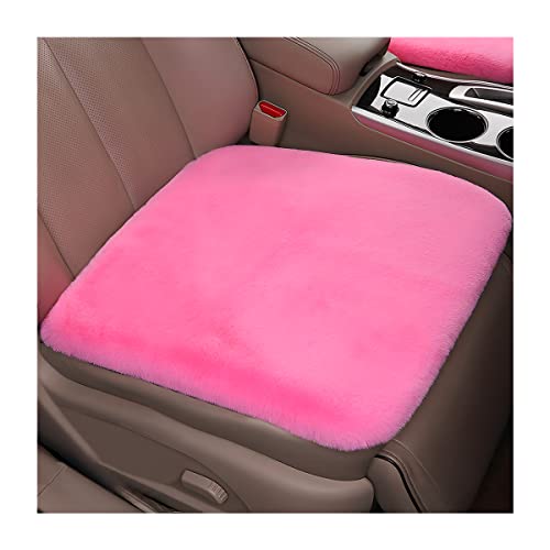 2Pack Car Front Seat Cushion, Soft Warm Faux Rabbit Fur Winter Auto Seat Cover, Fluffy Plush Vehicle Seat Protector Pad with Non-Slip Backing, Car Accessories for Home and Office Chair (Pink) - color: Pink