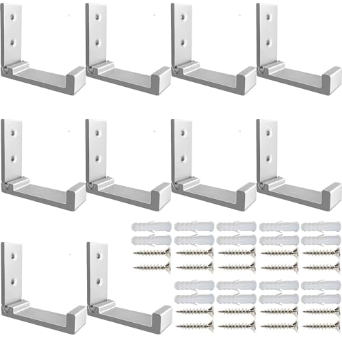 Folding Coat Hooks, 10Pcs Wall Hooks for Hanging Coat Towel Hooks Hardware Heavy Duty Aluminum Alloy Headphone Holder Hooks No Rust Wall Mounted with Screws for Bags Fitness Equipment (10Pcs-Silvery) - color: 10Pcs-Silvery