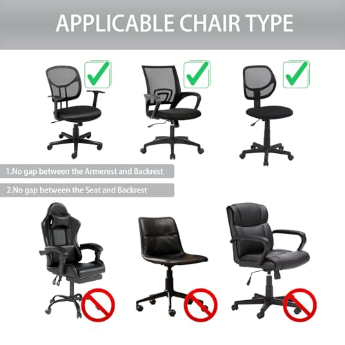 Stretch Jacquard Office Chair Cover, Removable Washable Desk Chair Cover, Anti-dust Seat Cushion Protectors - Grey - color: Grey, size: Chair Seat Cover