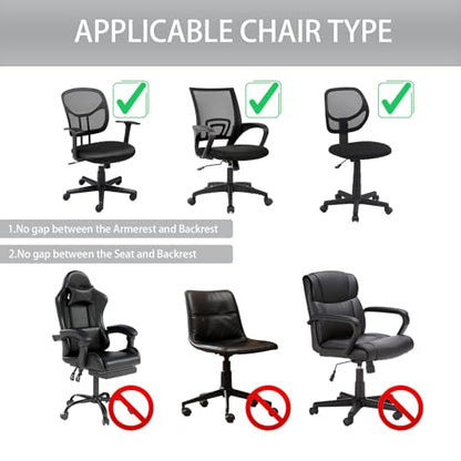 Stretch Jacquard Office Chair Cover, Removable Washable Desk Chair Cover, Anti-dust Seat Cushion Protectors - Grey - color: Grey, size: Chair Seat Cover