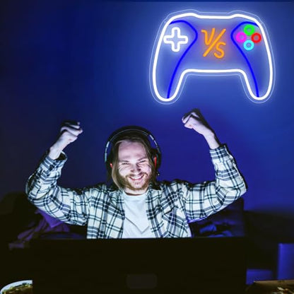 VS Gamepad Neon Sign - Dimmable USB Powered LED Light for Game Room/Teen Boy Bedroom Decor, Birthday Christmas Gift for Gamers - style: VS GamePad