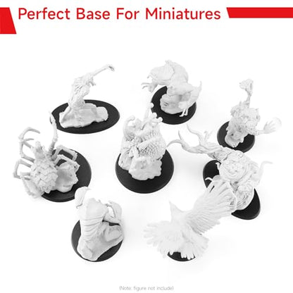 SIXPOINTS 60 Pieces Acrylic Miniature Bases,40/50/60/75X42mm Model Bases 4mm/0.16inch Thick Circular Figure Display Stands Compatible with Gaming Miniatures or Wargames Role Playing Board Game Figure Toy (60PCS-40/50/60/75X42mm-black) - color: 60PCS-40/50