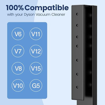 pickpiff Vacuum Cleaner Stand Compatible with Dyson V15, V12, V11, V10, V8, V7, V6 & G5 – Freestanding Holder with Accessory Storage, No Drilling Required, Easy Installation