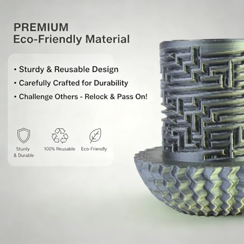 Maze Puzzle Box for Cash Gift, Money Holder Gift Box | Maze puzzle, hidden cash compartment, money gift, birthday anniversary, brain teaser, surprise holder gift for teens & adults - color: Black-gold