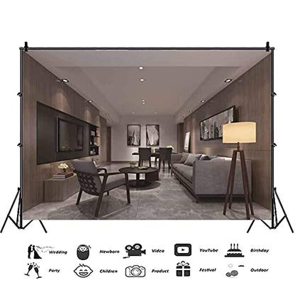 10x6.5ft Modern Living Room Backdrop Video Conferencing Backdrop Decor for Home Zoom Meeting Video Recording Background Banner - size: 10x6.5ft