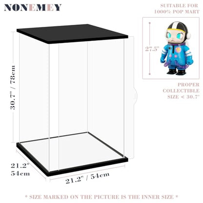 NONEMEY Clear Acrylic Display Case with Two Kind of Lights for 1000% Pop Mart，Dustproof Model Showcase Organizer Box, Display Case for Collectibles (21.2x21.2x30.7inch,54x54x78cm) - size: 21.2×21.2×30.7 inch, 54×54×78 cm