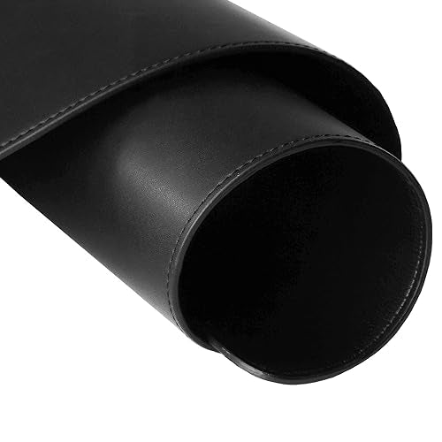 Courtyard Desk Pad by Castle - Leatherette Desk Blotter Office Mat - Durable Waterproof Easy to Clean PU Computer Desk Mat with Non-Slip Base for Home & Office, 36.0" x 17.0", Black with Black Thread