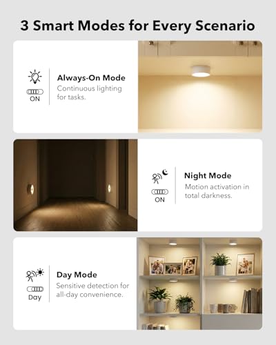 2400mAh USB Rechargeable Puck Lights, RGB Motion Sensor Closet Light | Color Changing, Magnetic,Timer, Wireless Stick On Under Cabinet Lighting for Kitchen Cupboard, Stair, Shelf, Bookcase, Pantry - color: White