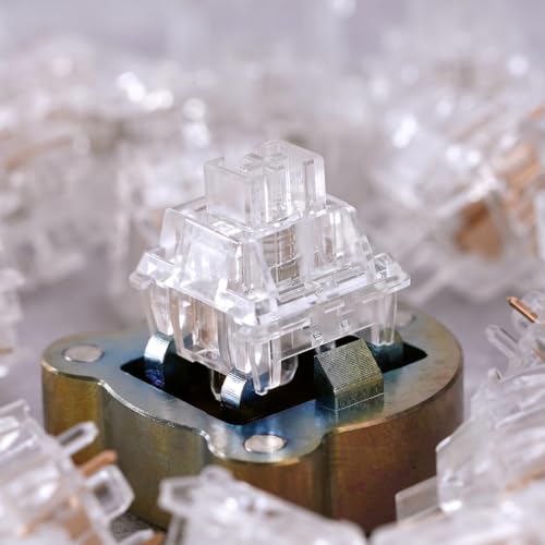 OOCTPK Chilkey WS Quartz Linear Switch 5-Pin Hotswap Pre-Lubed, PC Housing for RGB, Mechanical Keyboard Switch for DIY Custom Builds, Keyboard Switches 5 Pins PCB Mount Lubed Switches Clear (35pcs) - color: WS Switches-Quartz Clear-15pcs