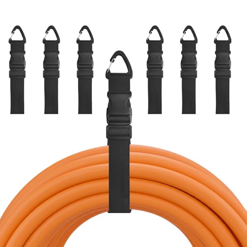 7PCS Heavy Duty Extension Cord Holder Organizer, 17.72IN Adjustable Storage Straps with Triangle Clips, 98lbs Capacity Hanger for Garage Organization, Workshop, RV&Garden Hose Management 1.5IN*17.72IN - color: 1.5inch Width, size: 17.72Inch Length