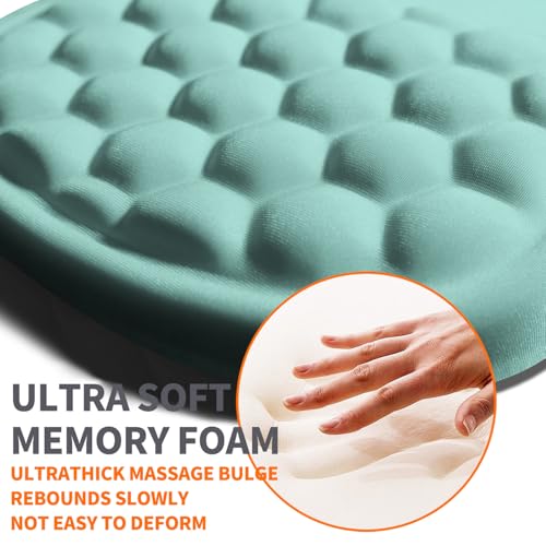 Ergonomic Joint Wrist Support Mouse Pad with Memory Foam Cushion Massage Bump, Carpal Tunnel Pain Relief Mousepad Slope Design for Wrist Rest, 11.8x7.9 in, LightBlue - color: LightBlue