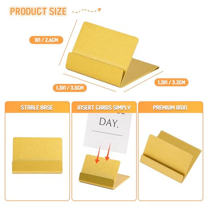 Urban Deco Table Card Holder Metal Place Card Holders Steel Card Holders for Photos, Food Signs, Memo Notes, Weddings, Restaurants, Birthday (Gold 24PK) - color: Gold 24pk