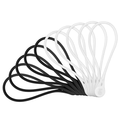 Cable Matters 10-Pack Ultra Strong Silicone Magnetic Cable Ties, Magnetic Cord Ties/ZipTies/Cord Organizer, Black and White - style: 10-Pack