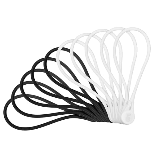 Cable Matters 10-Pack Ultra Strong Silicone Magnetic Cable Ties, Magnetic Cord Ties/ZipTies/Cord Organizer, Black and White - style: 10-Pack