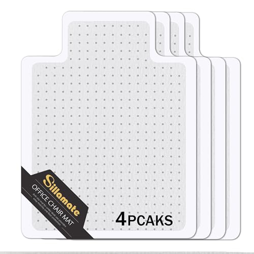 Plastic Office Chair Mat for Carpeted Floors, Heavy Duty Floor Mat,Eco-Friendly Series Studded Carpet Desk Chair Mats-36'' x 48'' (36 inches X 48 inches x 4 pc) - size: 36 inches X 48 inches x 4 pc