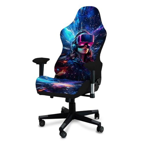 Gaming Chair Covers, 3D Printing Stretchable Soft Non-Slip Easy to Install Gamer Chair Cover with Armrest Cover(No Chair)(G) - color: G