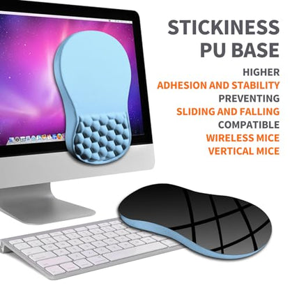 Ergonomic Joint Wrist Support Mouse Pad with Memory Foam Cushion Massage Bump, Carpal Tunnel Pain Relief Mousepad Slope Design for Wrist Rest, 11.8x7.9 in, LightSkyBlue - color: LightSkyBlue