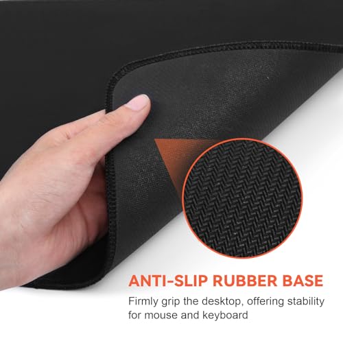 DIGSOM Gaming Mouse Pad Black Keyboard Pad 31.5 x 11.8in | XL Mouse mat, Smooth surface, Anti-slip rubber base, For keyboard and mouse, For home and office use - color: Black