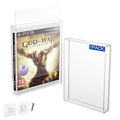 Clear Acrylic Protector Case for PS3 PS4 PS5 Xbox One Game Case | 3mm Thick Dustproof Display Case, Video Game Box Protective Case, Wall Storage Holder, for Retro Game Collector, Pack of 1