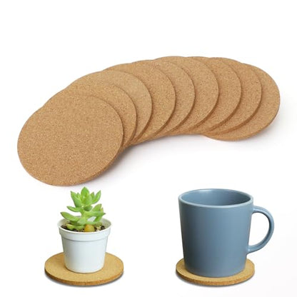 9Pcs Cork Coasters, Tivnhuils Cork Coaster for Drinks, 3.9 inch Coasters Set for Cup and Plant - size: 9PCS