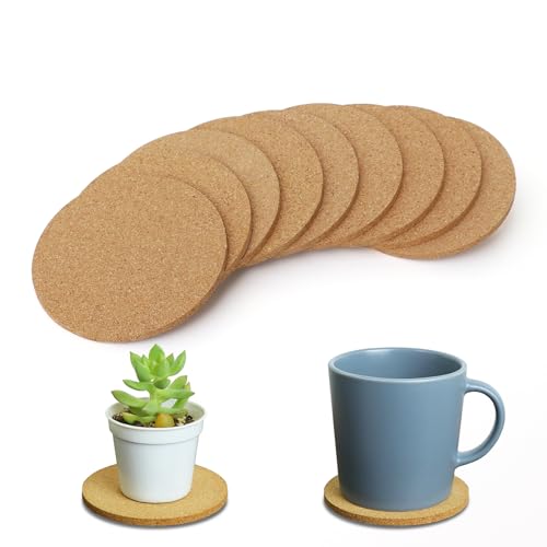 9Pcs Cork Coasters, Tivnhuils Cork Coaster for Drinks, 3.9 inch Coasters Set for Cup and Plant - size: 9PCS