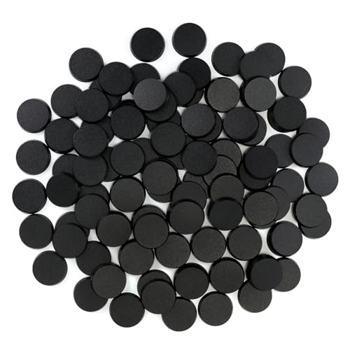SIXPOINTS 100 Pieces Acrylic Miniature Bases,32mm/1.26 inch Round Model Bases 4mm/0.16inch Thick Circular Figure Display Stands Compatible with Gaming Miniatures or Wargames Role Playing Board Game Figure Toy(100PCS-32mm-black round) - color: 100PCS-32mm-