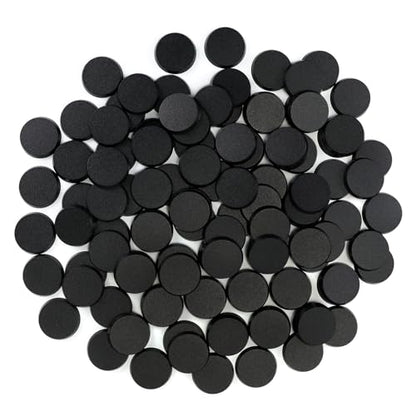 SIXPOINTS 100 Pieces Acrylic Miniature Bases,32mm/1.26 inch Round Model Bases 4mm/0.16inch Thick Circular Figure Display Stands Compatible with Gaming Miniatures or Wargames Role Playing Board Game Figure Toy(100PCS-32mm-black round) - color: 100PCS-32mm-