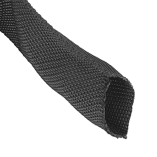 Rope Protector Sleeve, Polyester Winch Rope Protective Sleeve Black Universal Trolling Motor Cable Sleeve for 5cm/1.97in Width Cable Line(2M) - size: 2M