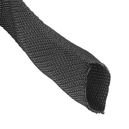 Rope Protector Sleeve, Polyester Winch Rope Protective Sleeve Black Universal Trolling Motor Cable Sleeve for 5cm/1.97in Width Cable Line(2M) - size: 2M