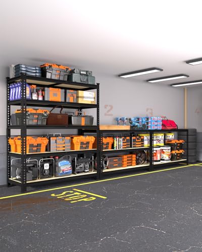 PrimeZone 36" x 16" x 72" Heavy Duty Storage Shelves - 5 Tier Adjustable Garage Storage Shelving, Metal Storage Utility Rack Shelf Unit for Warehouse Pantry Closet Kitchen, Black - size: 36"W x 16"D x 72"H