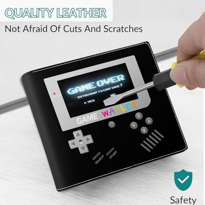 EXXBYELI Boys Wallet Gamepad Leather Wallets Credit Id Card Cash Holder Black Rfid Blocking Zipper Cute Cool Funny Aesthetic Wallets With Coin Pocket Id Window Teen Wallets for Boys Teenager Wallet - color: game-black2