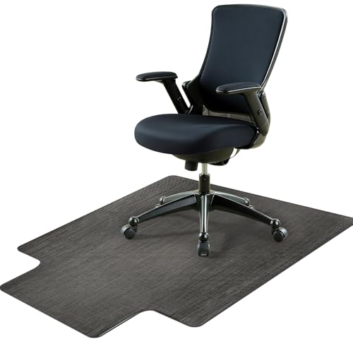 Office Chair Mat for Hardwood Floor, 36" x 48" Non-Slip Office Chair Mat for Rolling Chair, Heavy Duty Textilene Floor Protector for Hardwood Tile, Desk Computer Chair Mat for Home Office, Black - color: Black