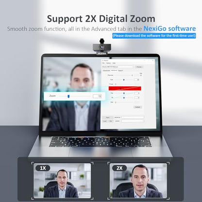 NexiGo N60 Pro (Gen 2) 1080P Webcam with Distortion-Free Lens, USB A to Type-C Data Cable, Noise Reduction Mic & Privacy Cover, for Zoom/Skype/Teams/Webex, Laptop MAC PC Desktop - style: USB-C Webcam