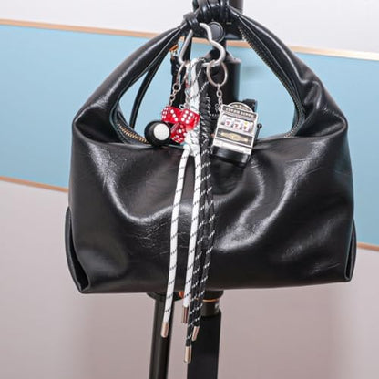 Designer Rope Bag Charms for Handbag Y2k Accessories Purse Charm Hanging Ornament Backpack Charm - color: Black Machine